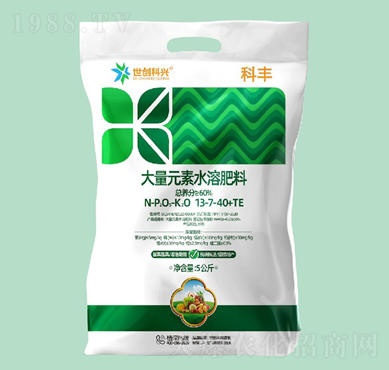 高鉀型大量元素水溶肥料13-7-40+TE-科豐-世創(chuàng)科興