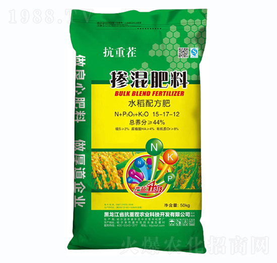 水稻配方抗重茬摻混肥料15-17-12-中農(nóng)圣豐