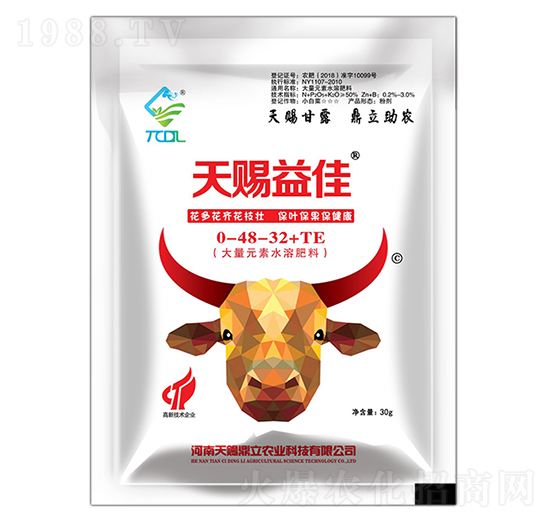 30g大量元素水溶肥料0-48-32+TE-天賜益佳-天賜鼎立