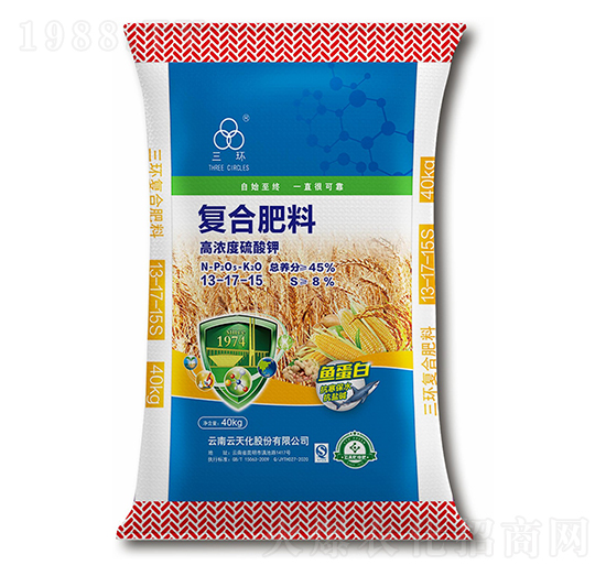 高濃度硫酸鉀復合肥料27-10-14-三環(huán)-云天化