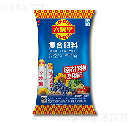 經(jīng)濟作物專用復(fù)合肥料17-5-27-六顆星-云天化