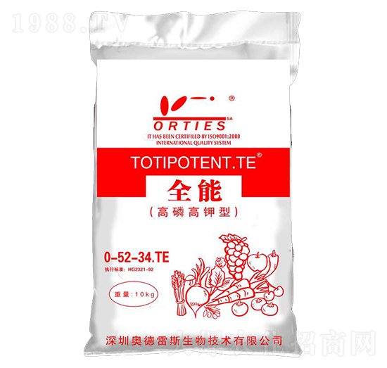 高磷高鉀型大量元素水溶肥0-52-34+TE-全能-奧德雷斯