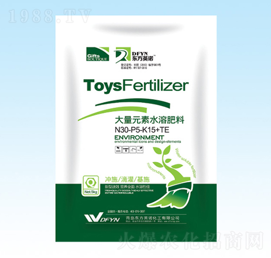 5kg大量元素水溶肥料30-5-15+TE-東方英諾