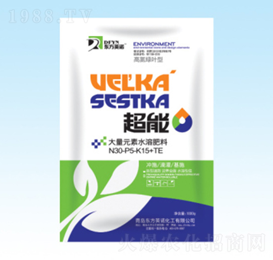 大量元素水溶肥料30-5-15+TE-超能-東方英諾