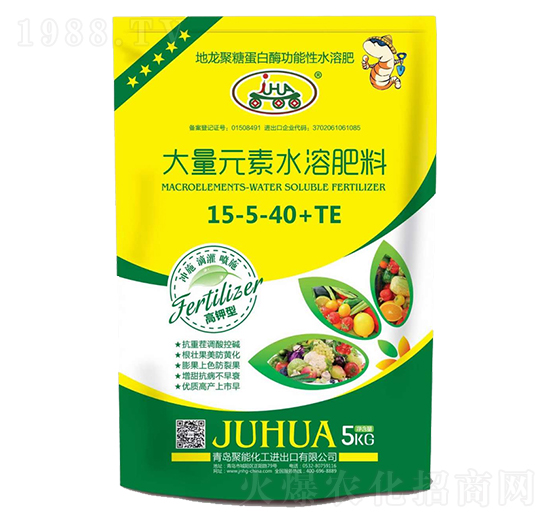 大量元素水溶肥料15-5-40+TE-皇稼帝果