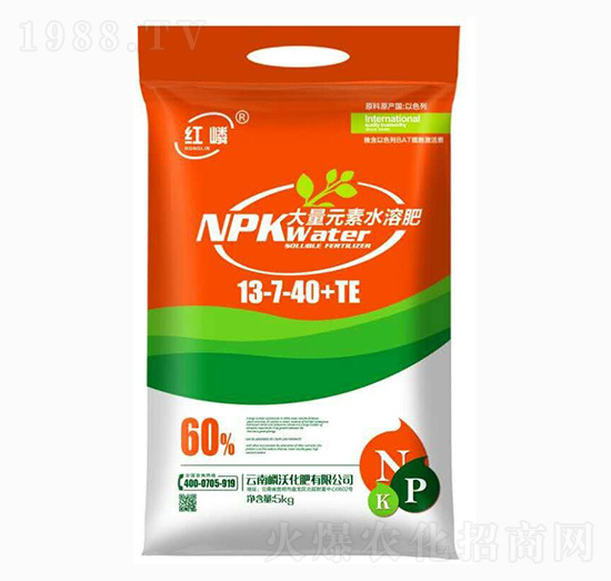 大量元素水溶肥料13-7-40+TE-嶙沃