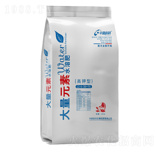 高鉀型大量元素水溶肥12-6-38+TE-中霖高科