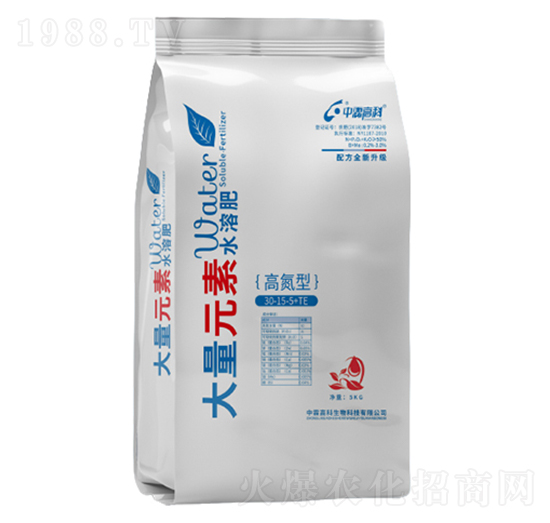 高氮型大量元素水溶肥30-15-5+TE-中霖高科