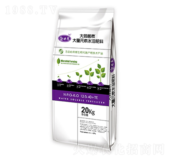 20kg高鉀型大量元素水溶肥料12-5-40+TE-大微菌素-金必來生物