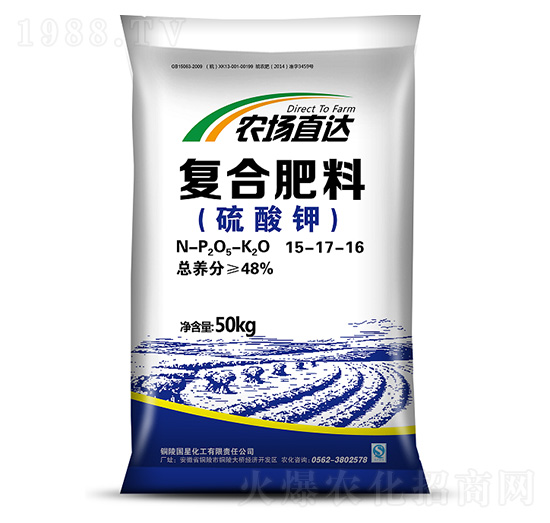 硫酸鉀復(fù)合肥15-17-16-農(nóng)場(chǎng)直達(dá)-國星化工