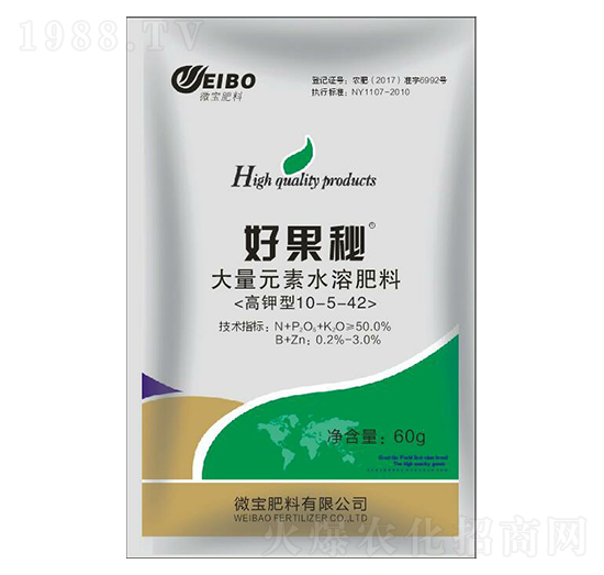 高鉀型大量元素水溶肥料10-5-42-好果秘-微寶肥料
