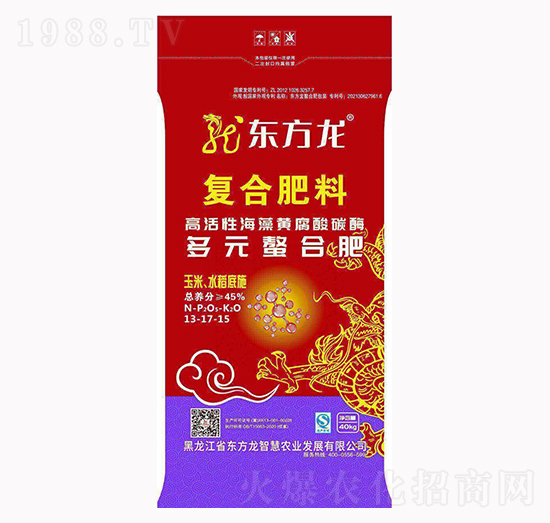 玉米水稻多元螯合復(fù)合肥料13-17-15-東方龍