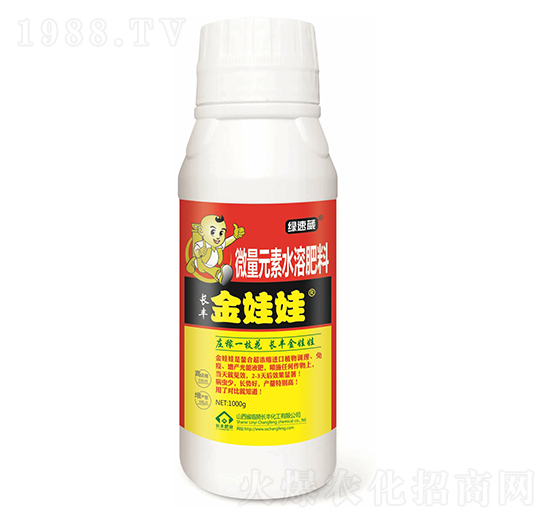 1000g增產(chǎn)高濃縮微量元素水溶肥料-長(zhǎng)豐金娃娃-綠速葳-長(zhǎng)豐化工