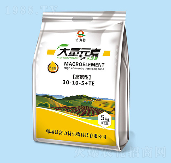 高氮型大量元素水溶肥料30-10-5+TE-富力特