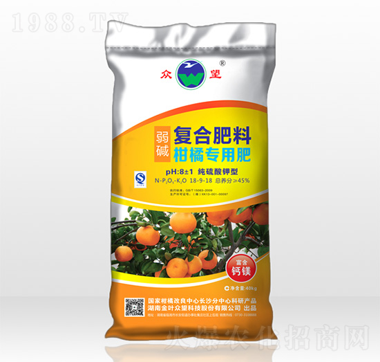 柑橘專用弱堿復合肥料-眾望