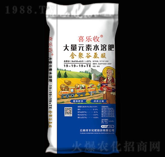 含聚谷氨酸大量元素水溶肥19-19-19+TE-喜樂收-祥豐集團