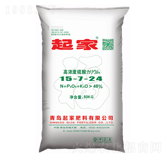 高濃度硫酸鉀型復(fù)合肥料15-7-24-起家