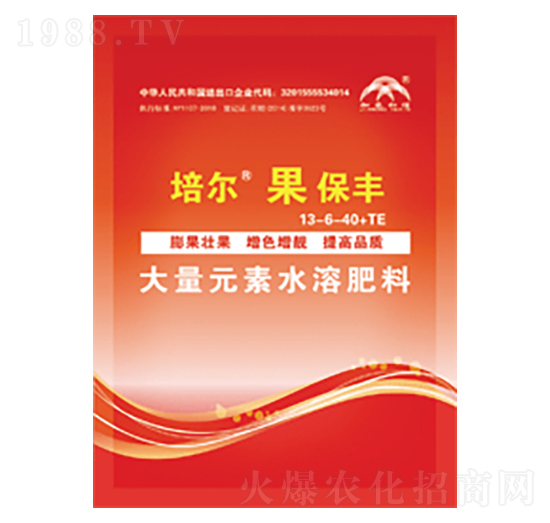 果保豐大量元素水溶肥料13-6-40+TE-培爾-加農和信