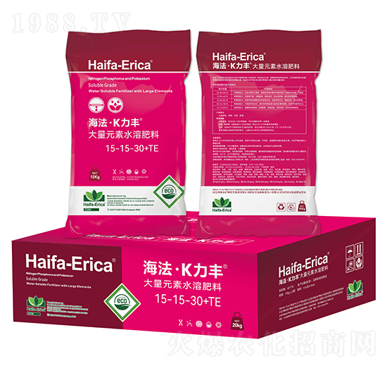 大量元素水溶肥料15-15-30+TE-海法·K力豐-海鯨