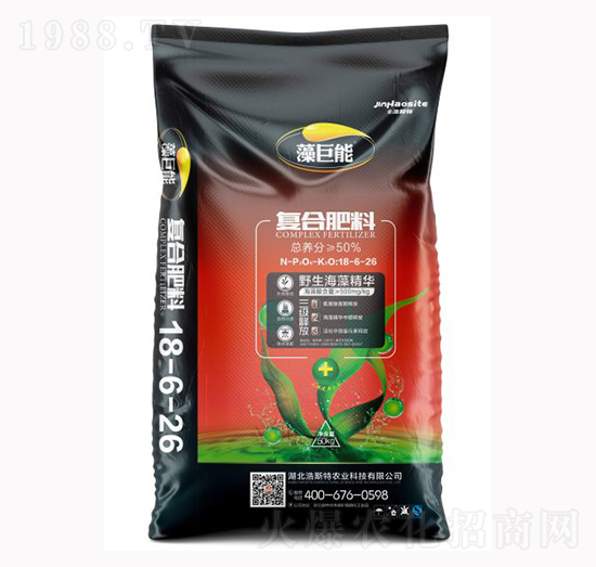 藻巨能復(fù)合肥料18-6-26-鄂中