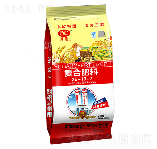 小麥專用高塔氯基復(fù)合肥料25-13-7-豫糧肥業(yè)