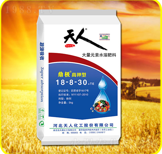 大量元素水溶肥料18-8-30+TE-天人化工
