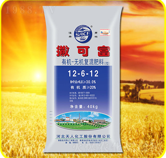 40kg有機無機復(fù)混肥料12-6-12-撒可富-天人化工