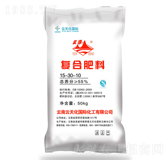 含鉀二銨復(fù)合肥料15-30-10-云峰-世紀(jì)云天