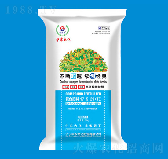 高塔純硫酸鉀復(fù)合肥料17-5-29+TE-中農(nóng)大化
