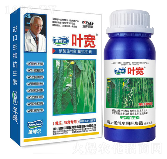 黃瓜豆角專用葉面肥-多糖生物酶誘抗肽-葉寬-圣博爾生物