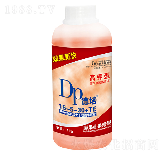 1kg高鉀型高濃度流體清液15-5-30+TE-德培-百陽墾