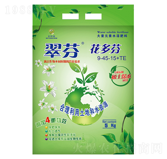 高磷鉀型大量元素水溶肥9-45-15+TE-翠芬花多芬-百陽墾
