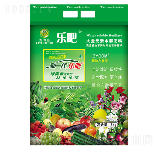 高氮型大量元素水溶肥32-10-10+TE-樂(lè)吧綠美樂(lè)-百陽(yáng)墾