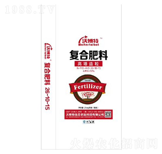高塔造粒復(fù)合肥料26-10-15-沃博特