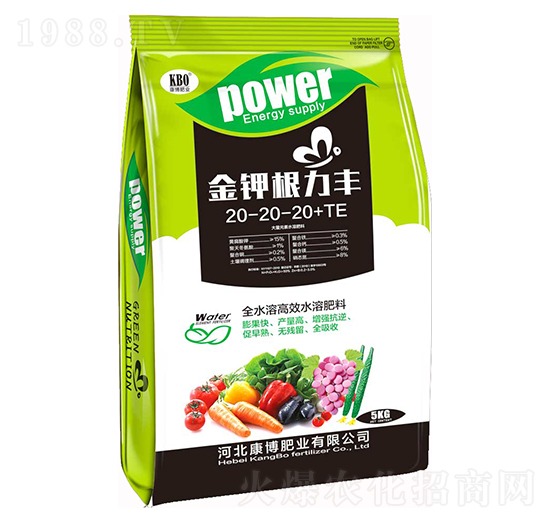 平衡型全水溶高效水溶肥20-20-20+TE-金鉀根力豐-康博肥業(yè)