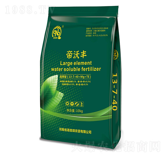 高鉀型大量元素水溶肥料13-7-40+Mg+TE-帝沃豐-諾倍琪
