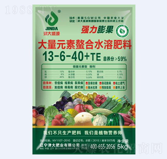 大量元素水溶肥料13-6-40+TE（強(qiáng)力膨果）-津大肥業(yè)