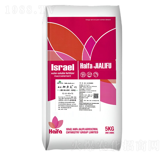 高鉀型大量元素水溶肥10-8-40+TE-海法加力夫1號-海法加力夫