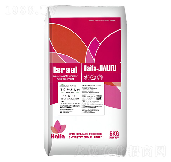 高鉀膨果型大量元素水溶肥15-5-35+TE-海法加力夫1號-海法加力夫