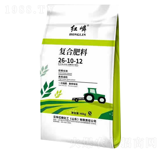 40kg復(fù)合肥料26-10-12-云化紅嶙