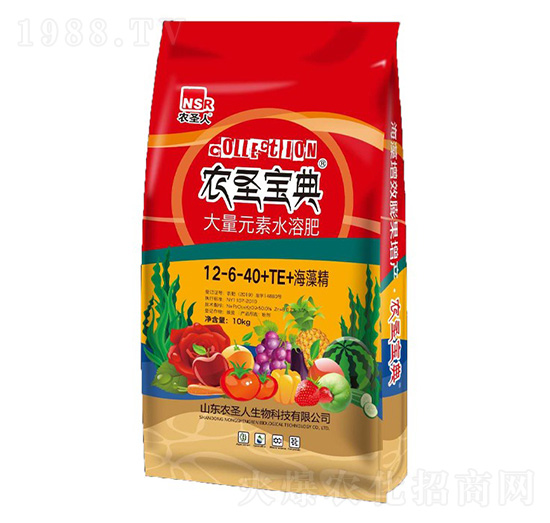 高鉀型大量元素水溶肥料12-6-40+TE-農圣寶典-農圣人