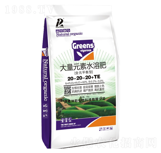 大量元素水溶肥20-20-20+TE-坤陽生物
