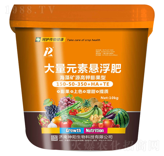 海藻礦源高鉀膨果型-大量元素懸浮肥150-50-350+HA+TE-坤陽生物
