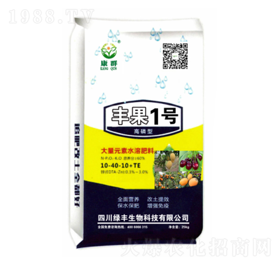 豐果1號大量元素水溶肥10-40-10+TE-綠豐生物