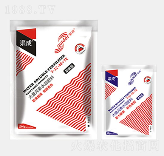 超美型大量元素水溶肥料7-12-40+TE-渠成-渠得生物