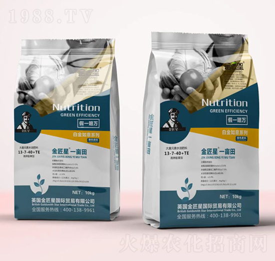 高鉀膨果型大量元素水溶肥料13-7-40+TE-白金如意-金匠星