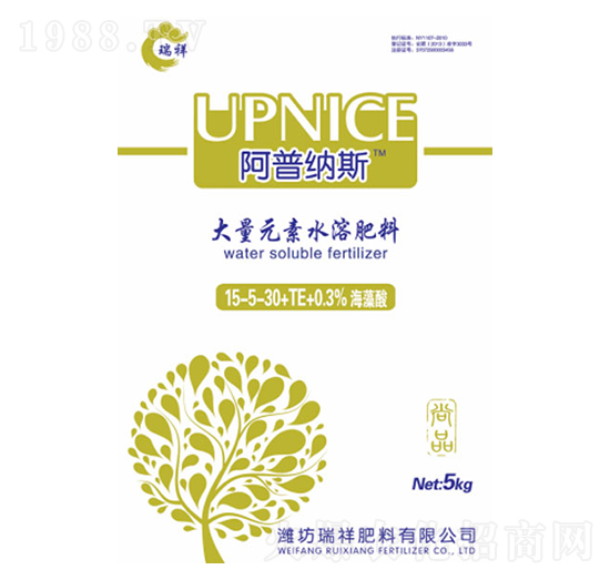 大量元素水溶肥15-5-30+TE-瑞祥肥料