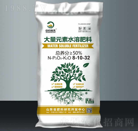 25kg大量元素水溶肥料8-10-32-中農(nóng)大禹
