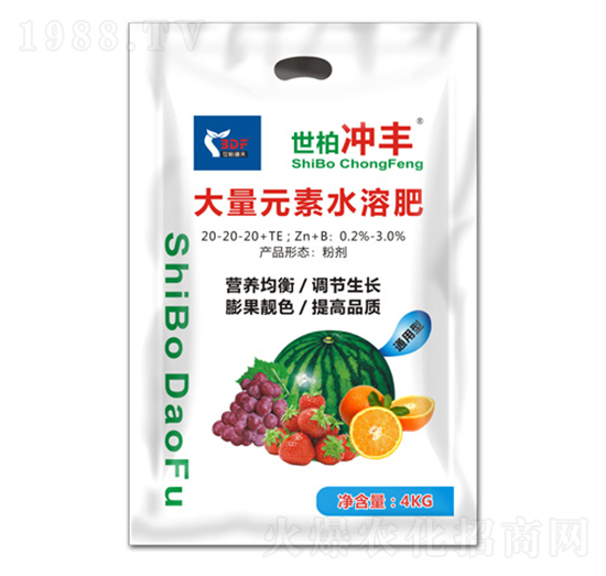 平衡通用型大量元素水溶肥料20-20-20+TE-世柏沖豐-世柏道夫