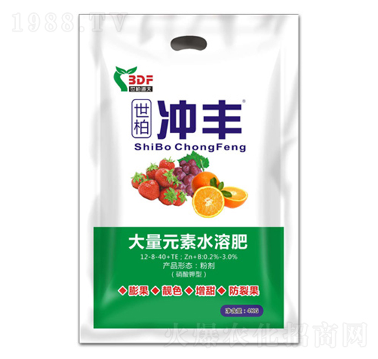 硝酸鉀型大量元素水溶肥料12-8-40+TE-世柏沖豐-世柏道夫